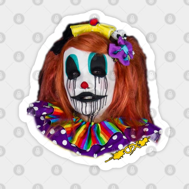 Tesazombie the Clown - Red Hair Variant Sticker by CFXMasks